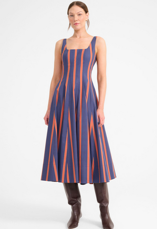 Wells Dress Railroad Stripe Staud
