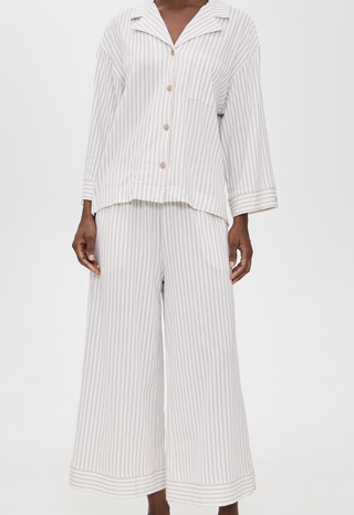 Women's Pima Olivia in Camel Ticking Stripe Petite Plume