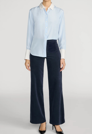 Le Slim Palazzo Modernist Pocket Corduroy Navy Frame