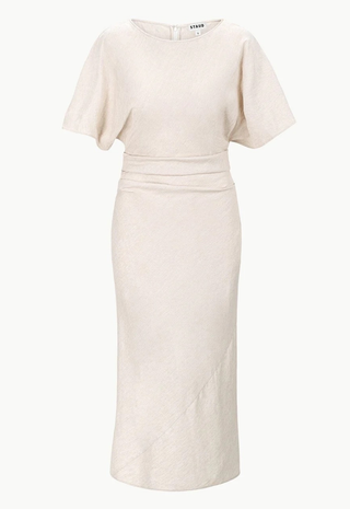 Amelie Linen Dress Natural STAUD