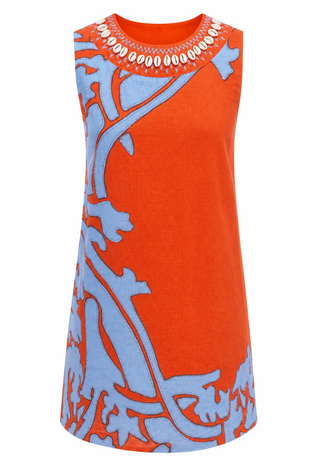 Evelyn Dress Coral Art Anna Cate