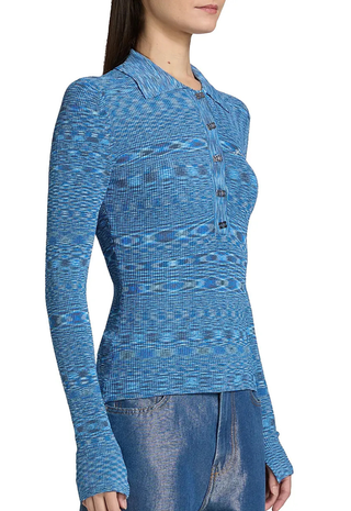 Spacedyed Polo Blissful Blue - Ganni