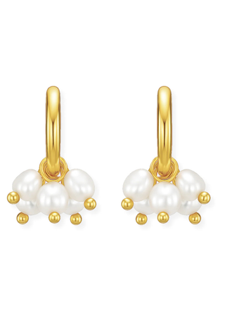 Chara Mini Hoop Pearl Earring Ellie Vail