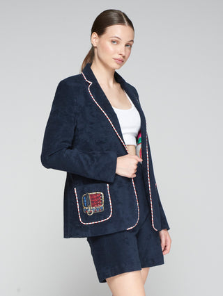 Jacket Riva Embroidered Azel Marino Felpa Vilagallo