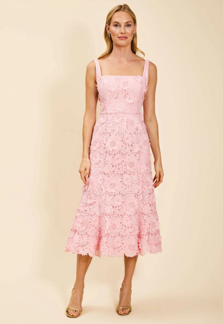 Manila Lace Midi Dress Blush Pink Mestiza