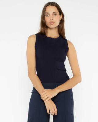 Fitted Rib Tank Top Navy Ripley Rader