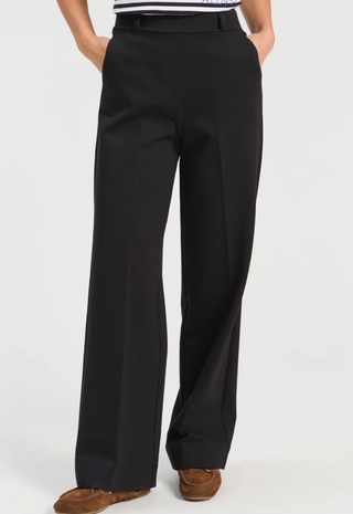 Black Roma Knit Straight Leg Pants Vilagallo