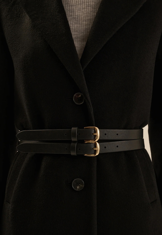 The Double Take Belt Black/Polished Gold Favortie Daughter