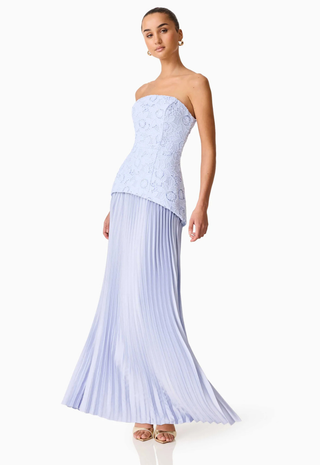 Lacy Strapless Gown Powderblue - Elliatt