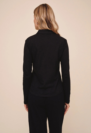 Button Up Knit Top Black Bella Dahl