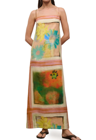 Laura Linen Dress Superbloom Scarf Staud