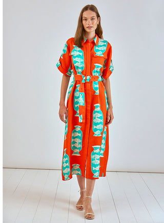 Charlotte Dress Herring Red Hunter Bell