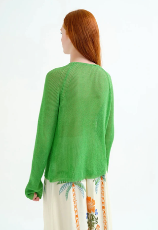 Green Openwork Knit Sweater Compania Fantastica