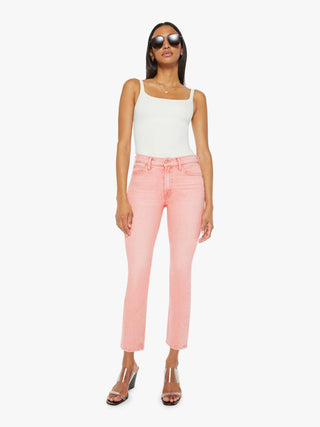 The Mid Rise Dazzler Ankle Sunset Coral Twice As Nice MOTHER Denim