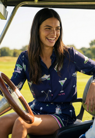 Navy Golf Print Shirt - Vilagallo