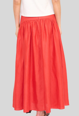 Procida Linen Skirt Tomato Staud