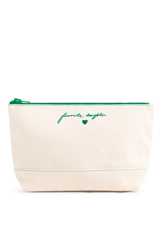 Canvas Pouch Natural/Green Favorite Daughter