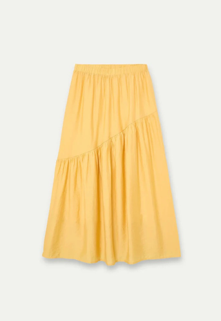 Long Yellow Skirt Asymmetrical Cut Compania Fantastica