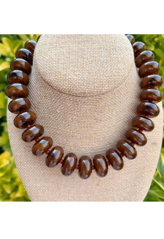 Dark Brown Rory Rondelle Necklace - Dark Brown