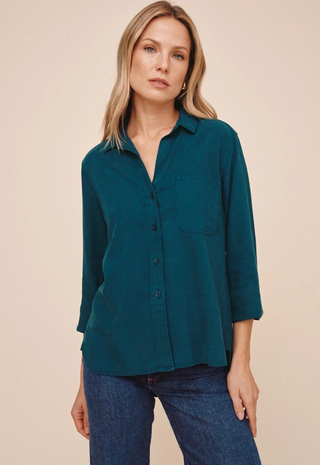 Shirt Tail Button Down Twilight Teal Bella Dahl