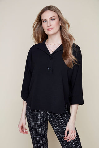 R5043-363 Black Blouse Renuar