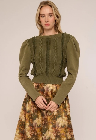 Liv Knit Pullover Ivy Green Love The Label