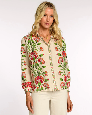 Lucia Top Indian Flower Ivory Elizabeth James