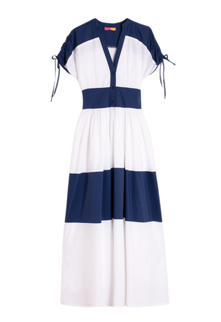 White and Navy Dress - Vilagallo