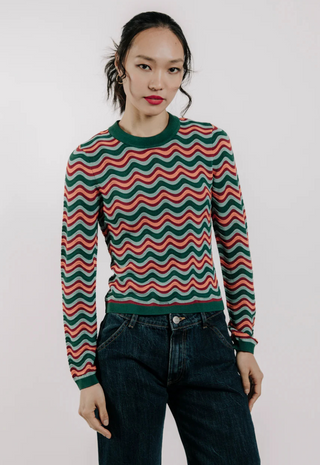 Sarafina Knit Tee Green Multi Love The Label