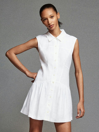 The Linen Day Dress White Frame