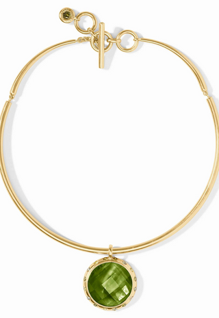Rainbow Statement Necklace Iridescent Palmetto Green Julie Vos