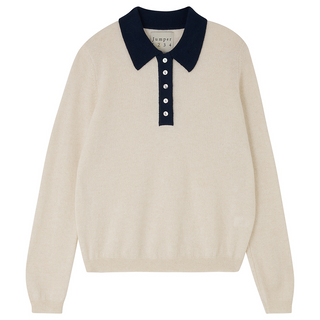 Contrast Polo Oatmeal Jumper 1234