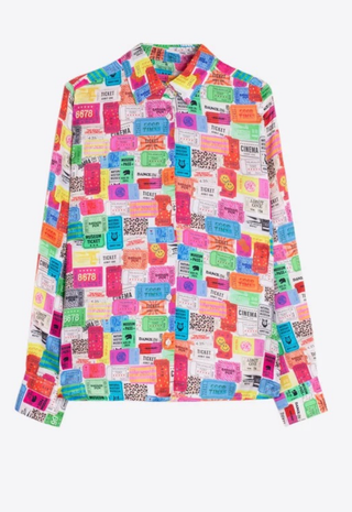 Multicolor Ticket Print Shirt Vilagallo