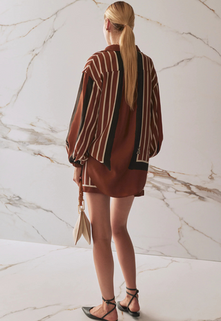The Faye Shirt Cherrywood Stripe Sancia