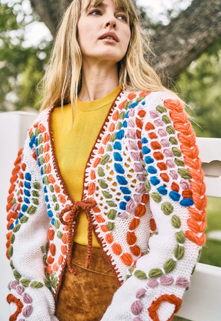 Wyatt Cardigan Multi Hunter Bell