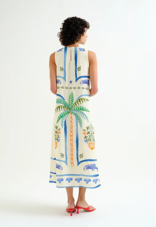 Long Dress Palm Mermaid Print Compania Fantastica