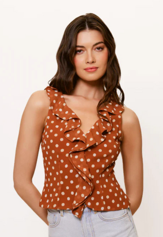Kimora Top Copper Watercolor Dots - Hutch