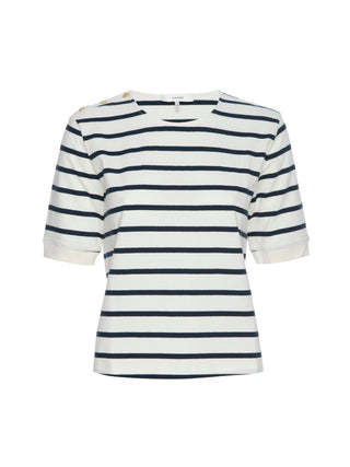 Button Detail Tee Navy Frame
