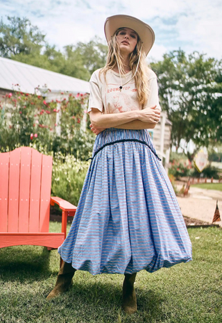 Allegra Skirt Marfa Stripe Hunter Bell