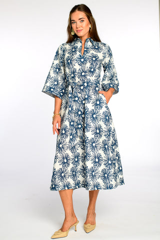 Talia Dress Hand Drawn Daisies Elizabeth James