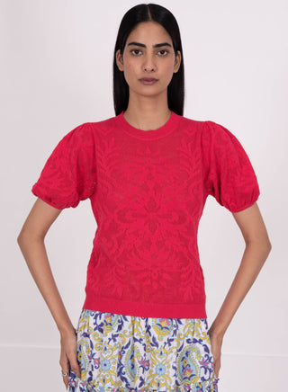 Luna Doges SS Cneck Magenta Banjanan