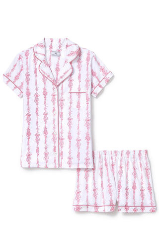 Women'S Pima Shortie Short Set Pink Mayfair Toile Petite Plume