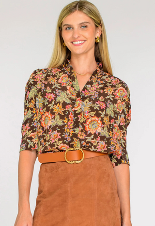 Ruthie Top Wallflower Brown Elizabeth James