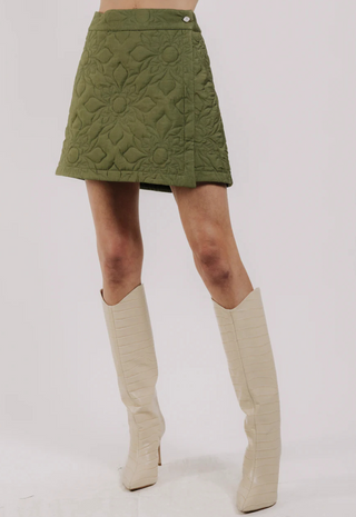 Melanie Quilted Skirt Olive Love The Label