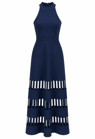 Yelena Cut Out Maxi Dress Navy Curaae