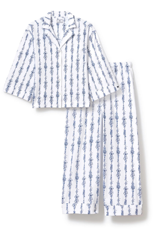 Women's Pima Olivia Wide Leg Navy Mayfair Toile Petite Plume