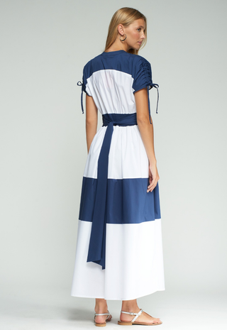 White and Navy Dress - Vilagallo