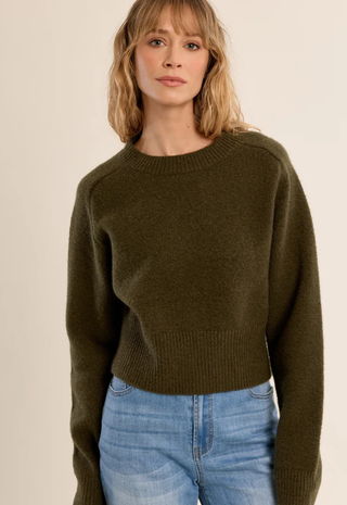 Ladies Knitted Sweater Khaki Molly Braken