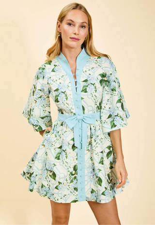 Carmen Mini Dress Quatrefoil Garden - Mestiza