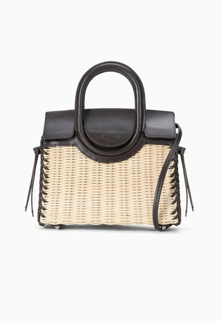 Maude Mini Wicker Carryall Natural/Espresso Staud - Natural/Espresso
